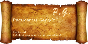 Pacurariu Gergő névjegykártya